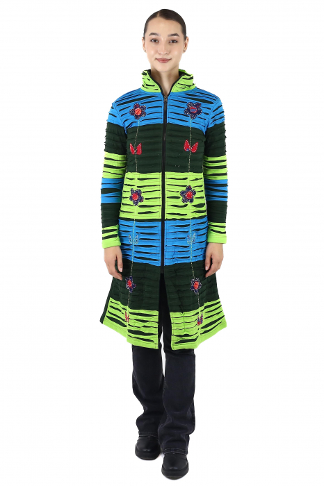 Hanorac lung cu print căptușit cu polar - Multicolor [5]
