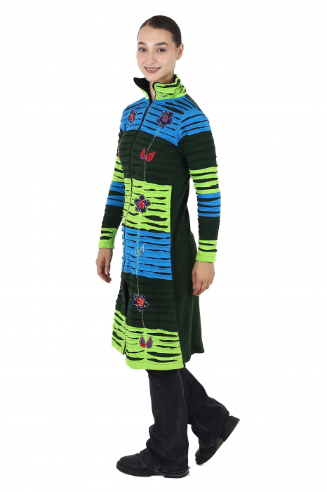 Hanorac lung cu print căptușit cu polar - Multicolor [4]