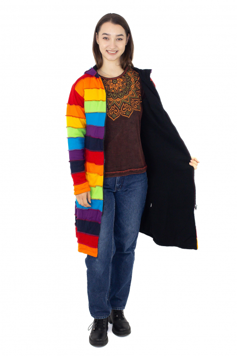 Hanorac lung din bumbac și polar - Multicolor [2]