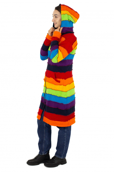 Hanorac lung din bumbac și polar - Multicolor [5]