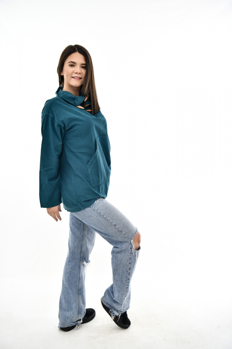 Hanorac soft cotton cu marsupiu - Lime [13]