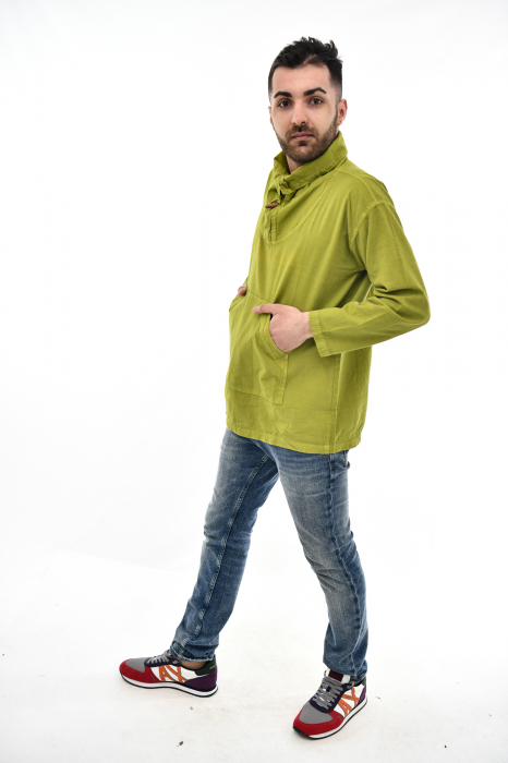 Hanorac soft cotton cu marsupiu - Lime [4]