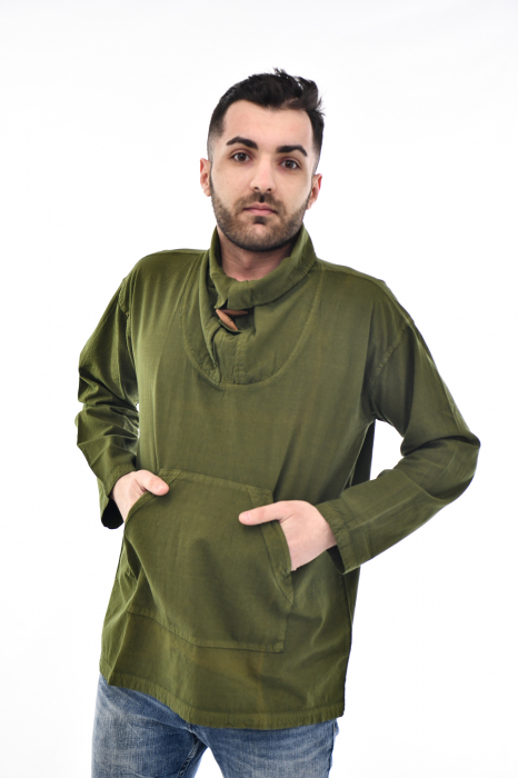 Hanorac soft cotton cu marsupiu - Lime [2]