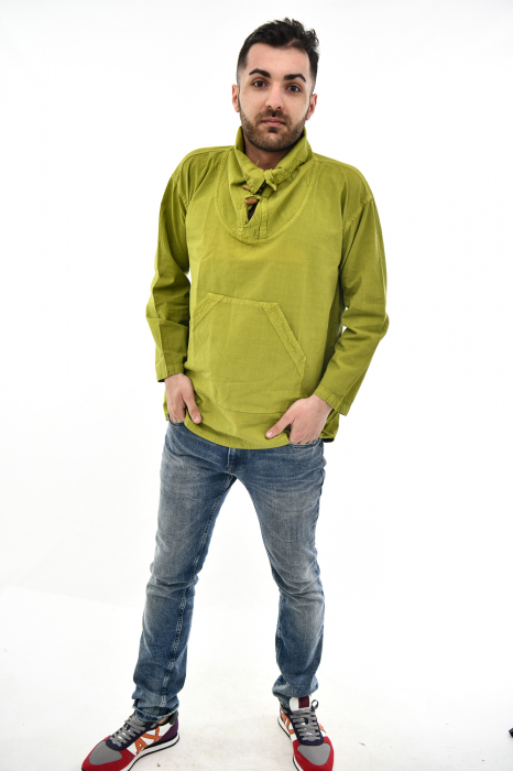 Hanorac soft cotton cu marsupiu - Lime [2]