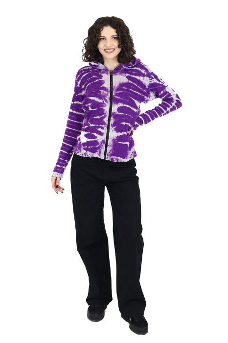 Hanorac Tie Dye Violet&Alb [5]