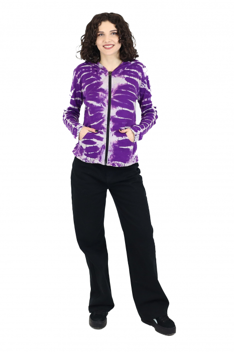 Hanorac Tie Dye Violet&Alb [2]