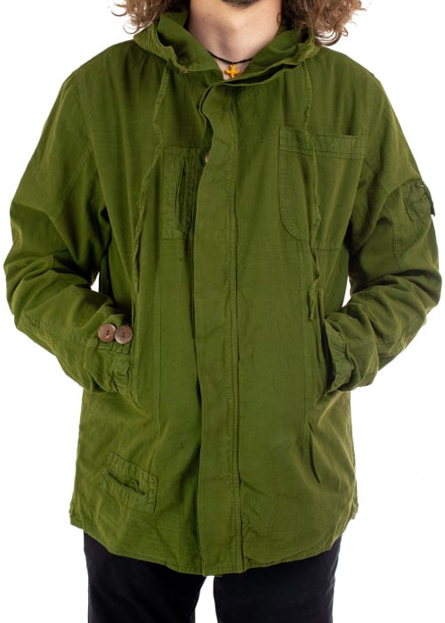 Jacheta barbateasca din bumbac - Army Green [1]