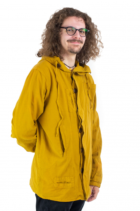 Jacheta barbateasca din bumbac - Mustar [3]