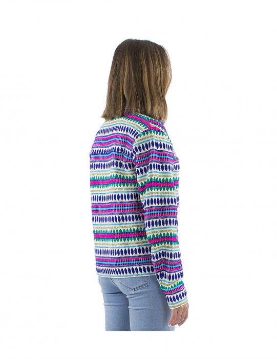 Jachetă damă cu model colorat - Albastru [2]