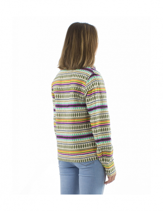 Jachetă damă cu model colorat - Khaki [2]