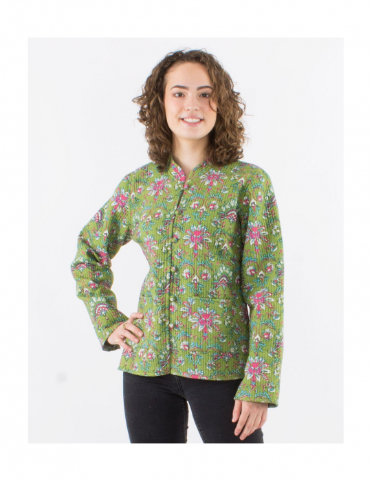 Jachetă damă matlasată cu două fețe - Khaki [1]
