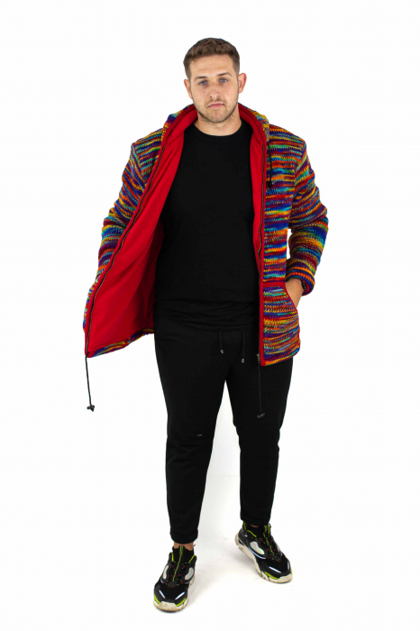 Jachetă de lână - Cu dungi multicolore [10]