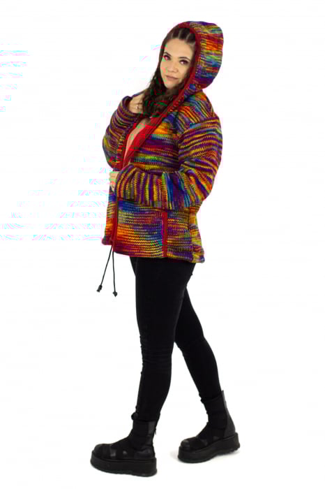 Jachetă de lână - Cu dungi multicolore [7]