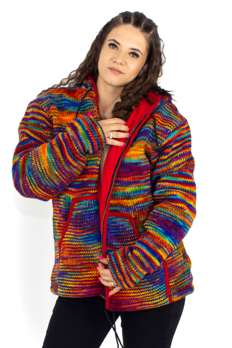 Jachetă de lână - Cu dungi multicolore [3]