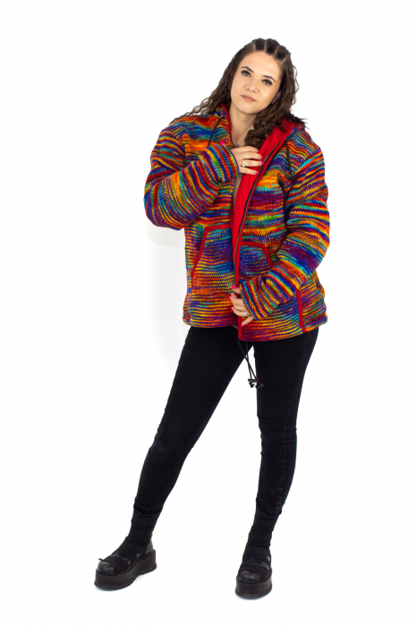 Jachetă de lână - Cu dungi multicolore [5]