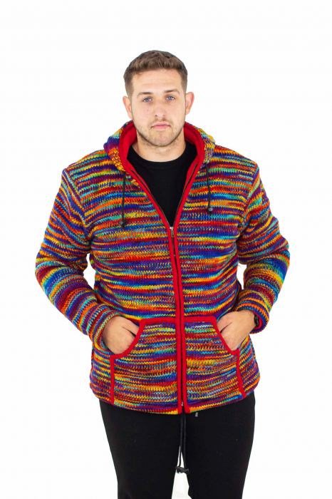 Jachetă de lână - Cu dungi multicolore [2]