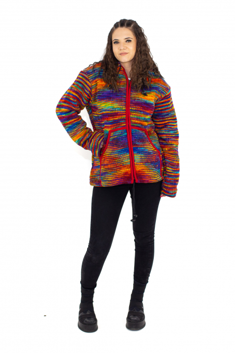 Jachetă de lână - Cu dungi multicolore [8]