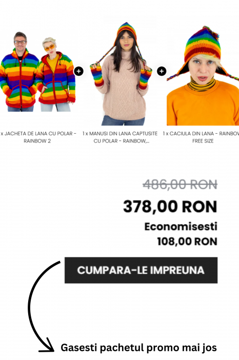 Jacheta de lana cu polar - Rainbow 2 [3]