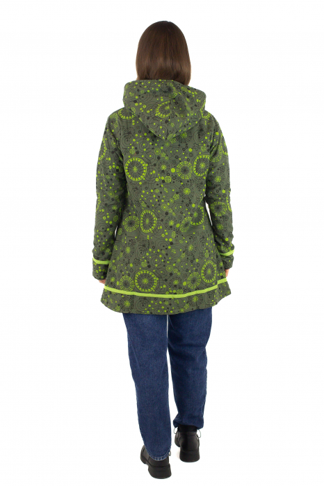 Jachetă din bumbac și polar Half Mandala - Verde [5]