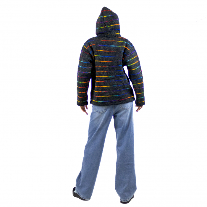 Jachetă din lână căptușită cu polar - Dungi multicolore [3]