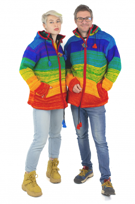 Jacheta din lana cu buzunare si captuseala polar- RAINBOW [10]