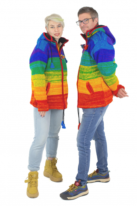 Jacheta din lana cu buzunare si captuseala polar- RAINBOW [3]