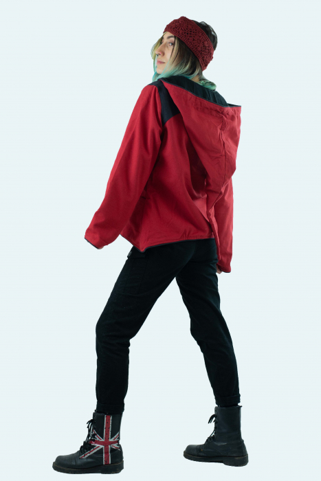 Jacheta de toamna din bumbac - Black & Red [6]