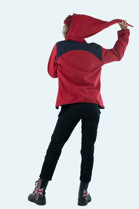 Jacheta de toamna din bumbac - Black & Red [14]