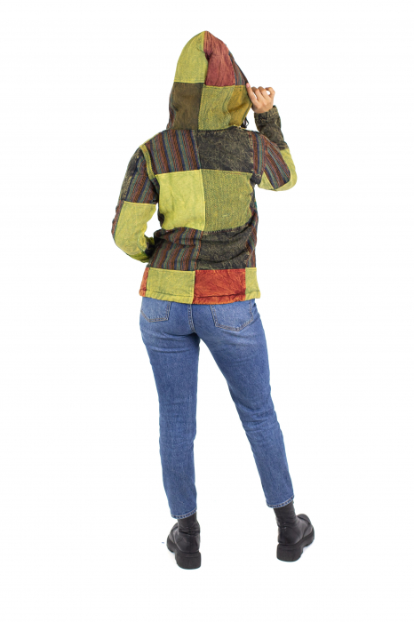 Jachetă patch din bumbac și polar - Multicolor [9]