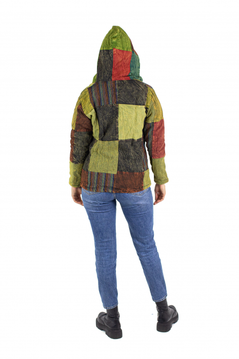 Jachetă patch din bumbac și polar - Multicolor [12]