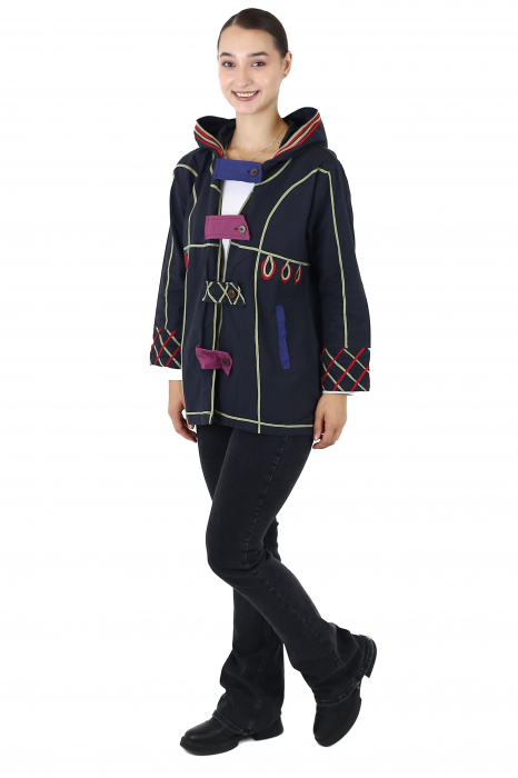 Jacheta cu print abstract - Negru [6]