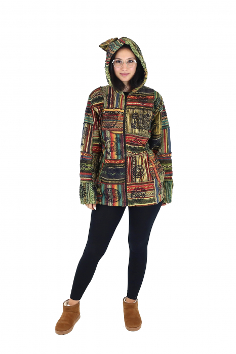 Jacheta unisex captusita cu polar - Model Patch si Motive Hinduse [3]