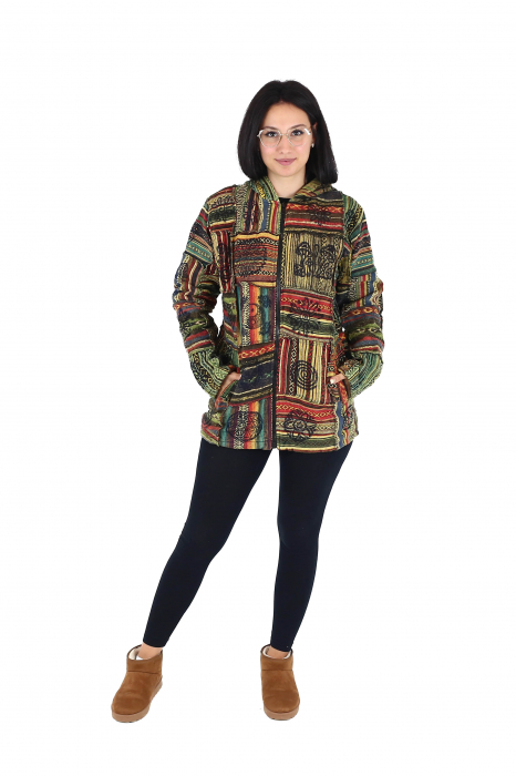 Jacheta unisex captusita cu polar - Model Patch si Motive Hinduse [2]