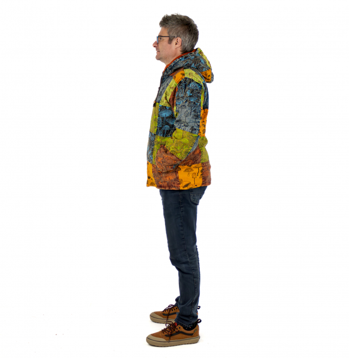 Jachetă unisex căptușită cu polar - Model Patch și print Ciuperci 2 [3]