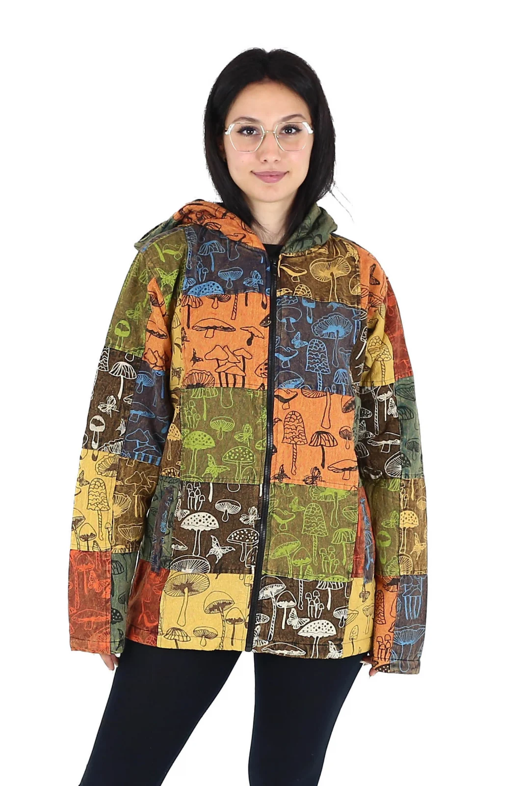 Jachetă unisex căptușită cu polar - Model Patch și print Ciuperci 2 [2]