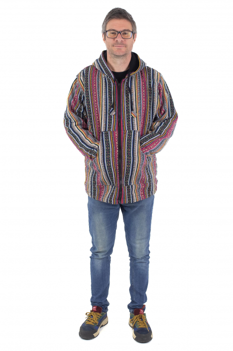 Jacheta unisex gheri din bumbac si polar - Multicolor [3]