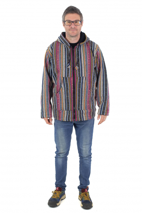 Jacheta unisex gheri din bumbac si polar - Multicolor [2]