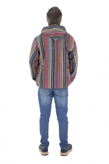 Jacheta unisex gheri din bumbac si polar - Multicolor [5]