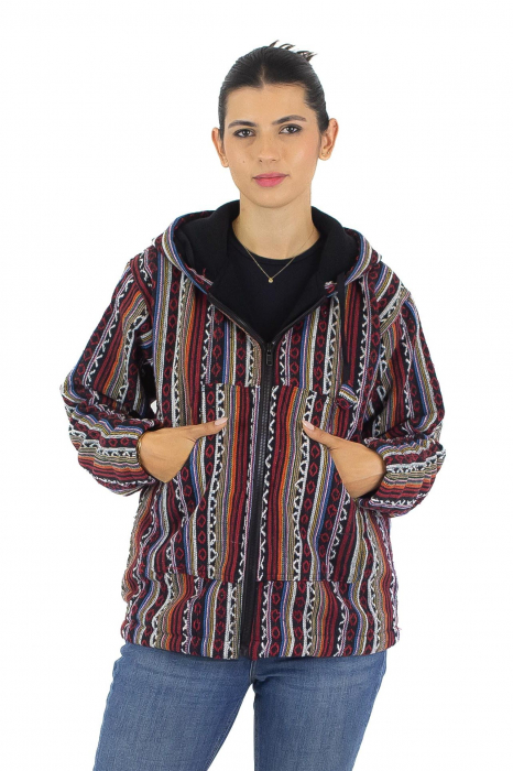 Jacheta unisex gheri din bumbac si polar - Multicolor2 [2]
