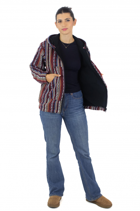 Jacheta unisex gheri din bumbac si polar - Multicolor2 [4]