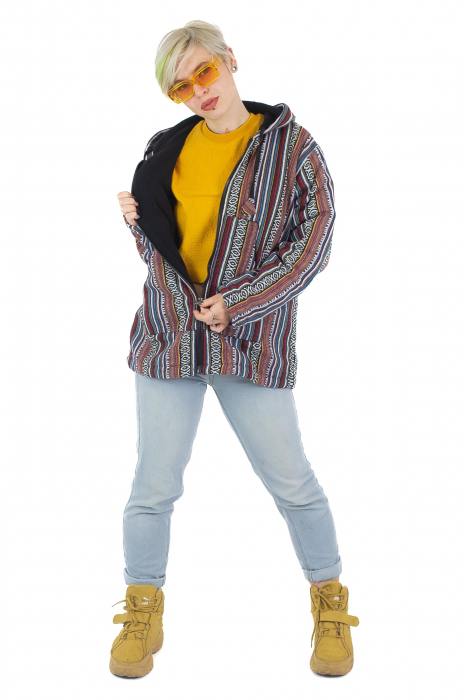 Jacheta unisex gheri din bumbac si polar - Multicolor3 [7]