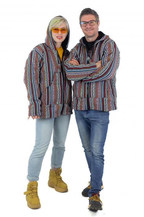 Jacheta unisex gheri din bumbac si polar - Multicolor3 [2]
