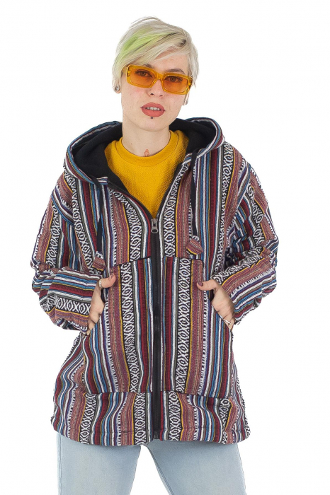 Jacheta unisex gheri din bumbac si polar - Multicolor3 [3]