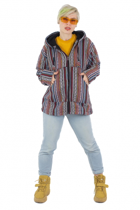 Jacheta unisex gheri din bumbac si polar - Multicolor3 [6]