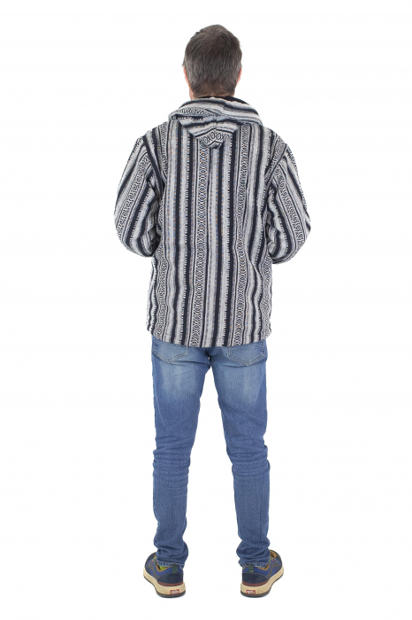 Jacheta unisex gheri din bumbac si polar - Negru [9]