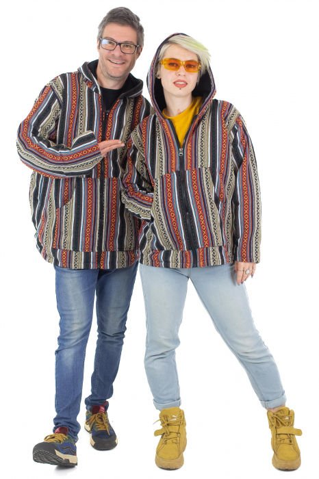 Jacheta unisex gheri din bumbac si polar - Rosu [6]