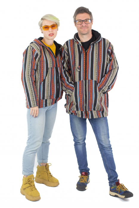 Jacheta unisex gheri din bumbac si polar - Rosu [4]