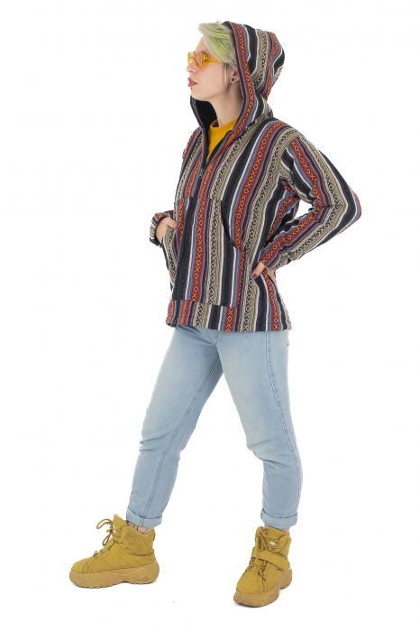 Jacheta unisex gheri din bumbac si polar - Rosu [8]