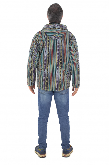 Jacheta unisex gheri din bumbac si polar - Verde [10]