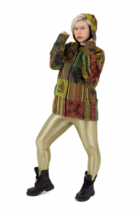 Jacheta unisex gheri si motive hinduse - Multicolor [5]